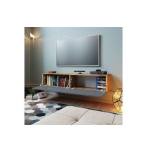 Mueble TV para Pared Color Antracita-Roble 140x31.5x29.5 cm - 2 Puertas Estilo Moderno.